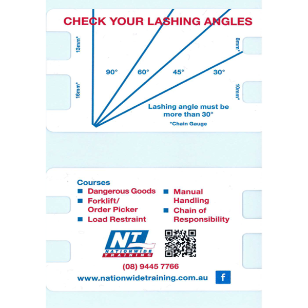 Load Restraint Angles Card